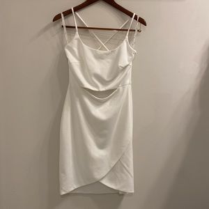 David’s Bridal White Dress with Cutout, size 4